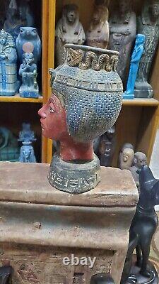 One of a kind Handmade Egyptian Queen Tiye Statuette from Stone, Goddess Statue