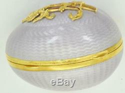 One of a kind Imperial Russian silver, gold&enamel Faberge Easter Egg snuff box