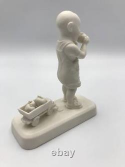 One of a kind Little boy Porcelain Sculpture Unique Handmade Limited