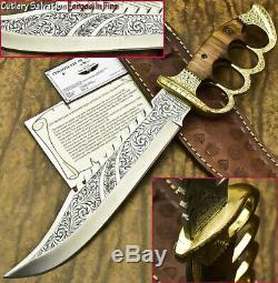 One-of-a-kind Rare Custom Hand Made D2 Tool Steel Knife Chisel Engraved