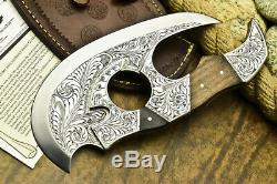 One-of-a-kind Rare Custom Hand Made D2 Tool Steel Knife Chisel Engraved