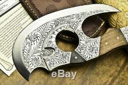 One-of-a-kind Rare Custom Hand Made D2 Tool Steel Knife Chisel Engraved