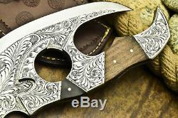 One-of-a-kind Rare Custom Hand Made D2 Tool Steel Knife Chisel Engraved