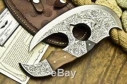 One-of-a-kind Rare Custom Hand Made D2 Tool Steel Knife Chisel Engraved