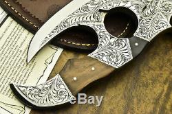 One-of-a-kind Rare Custom Hand Made D2 Tool Steel Knife Chisel Engraved