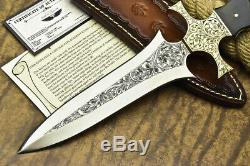 One-of-a-kind Rare! Custom Handmade D2 Tool Steel Knife Chisel Engraved