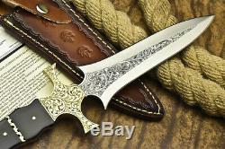 One-of-a-kind Rare! Custom Handmade D2 Tool Steel Knife Chisel Engraved