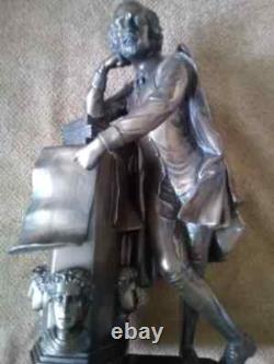 One-of-a-kind Rare Vintage Large & Heavy Bronze W. Shakespeare Statue Sculpture