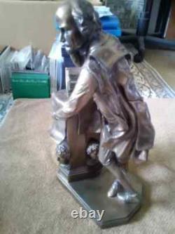 One-of-a-kind Rare Vintage Large & Heavy Bronze W. Shakespeare Statue Sculpture