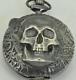 One Of A Kind Victorian Silver Memento Mori Skull Pocket Watch Shaped Pill Box