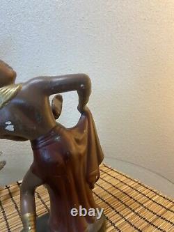 One-of-a-kind Vintage Ceramic African Statue Woman Dancing 11 1993