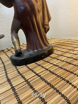 One-of-a-kind Vintage Ceramic African Statue Woman Dancing 11 1993