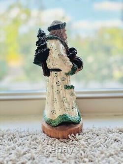 One of a kind Vintage Santa Statue green/white