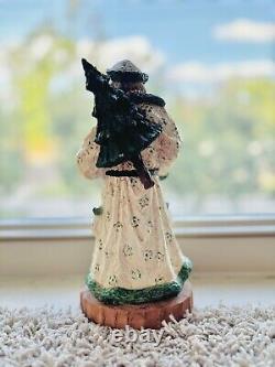One of a kind Vintage Santa Statue green/white