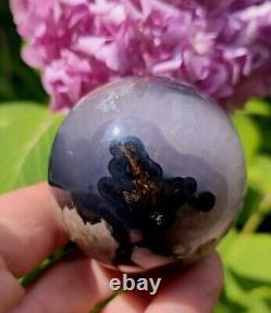 One-of-a-kind? Volcano Agate Sphere 62mm Uv Reactive Display Sphere