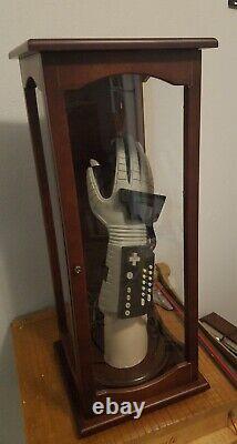 One-of-a-kind custom POWER GLOVE enclosed display case cabinet Mannequin hand