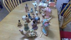 One of a kind, hand-crafted and painted ceramic Nativity set made in 1988