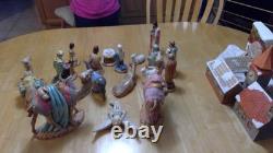 One of a kind, hand-crafted and painted ceramic Nativity set made in 1988