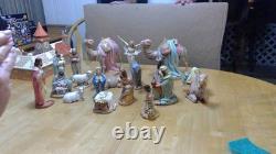 One of a kind, hand-crafted and painted ceramic Nativity set made in 1988