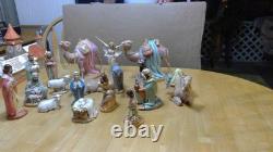 One of a kind, hand-crafted and painted ceramic Nativity set made in 1988