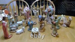 One of a kind, hand-crafted and painted ceramic Nativity set made in 1988