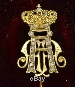 One of a kind historically important German Royal family award gold&diamonds pin