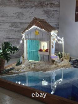 One-of-a-kind illuminated fairyscape/ocean art Seeking My Soul Collection