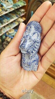 One of a kind statue for Egyptian Goddess Sekhmet from pure Lapis lazuli stone