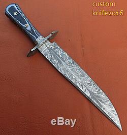 One-of-kind Rare Custom Hand Made Damascus Bowie Knife Real Micarta Handle