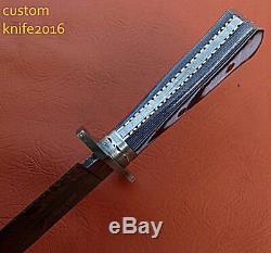 One-of-kind Rare Custom Hand Made Damascus Bowie Knife Real Micarta Handle