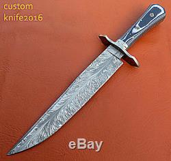 One-of-kind Rare Custom Hand Made Damascus Bowie Knife Real Micarta Handle