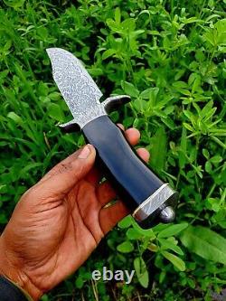 One of kind Rare Custom Handmade Damascus steel Mosaic pattern Bowie knife &