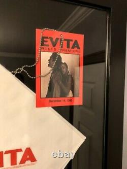 One of kind custom framed Madonna Evita Premiere Plaque