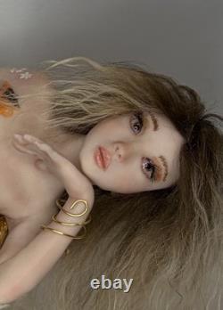 Ooak, Mermaid. Oyster Koi pond, art sculpture, Fantasy Art By Mystic Beings