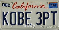 Original California Used License Plate KOBE 3PT! One of Kind Kobe Collectible