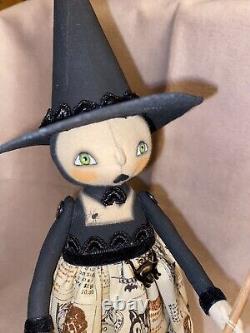 Original, Handmade, One-of-a-Kind, SIGNED Robin Seeber, WITCH Doll (24-127)