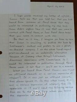 Original Handwritten Letter from Ted Kaczynski,'The Unabomber'. One of a kind