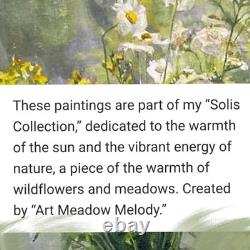 Original Oil Painting Yellow Sunflower Art Signed 6x6in Impasto Flowers Solis