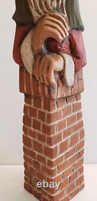 Original One of a Kind Signed & Hand-Carved David Frykman'92 Father Xmas/Chimny