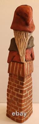 Original One of a Kind Signed & Hand-Carved David Frykman'92 Father Xmas/Chimny