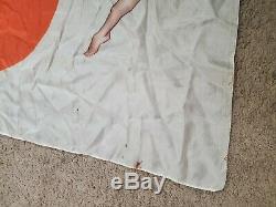 Original WW2 Japanese silk flag-with Pin-up RARE one of a kind 36 x 25