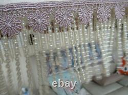 Outstanding Vintage Victorian Cloth Lamp Shade Handmade One Of A Kind W / Fringe