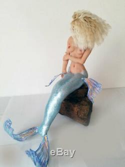 PERL teenager Mermaid fantasy fairy One of a kind Polymer clay figurine