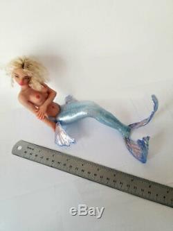 PERL teenager Mermaid fantasy fairy One of a kind Polymer clay figurine