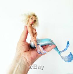 PERL teenager Mermaid fantasy fairy One of a kind Polymer clay figurine