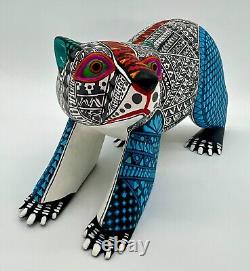 POLAR BEAR- One of a kind wood hand-carved ALEBRIJE from Oaxaca, Mexico