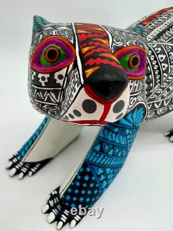POLAR BEAR- One of a kind wood hand-carved ALEBRIJE from Oaxaca, Mexico