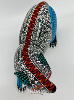 POLAR BEAR- One of a kind wood hand-carved ALEBRIJE from Oaxaca, Mexico