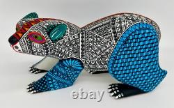 POLAR BEAR- One of a kind wood hand-carved ALEBRIJE from Oaxaca, Mexico