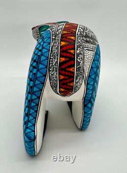 POLAR BEAR- One of a kind wood hand-carved ALEBRIJE from Oaxaca, Mexico